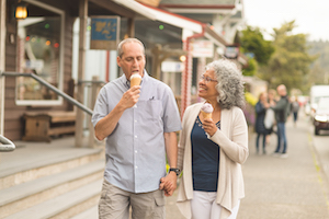 a couple eating ice cream
